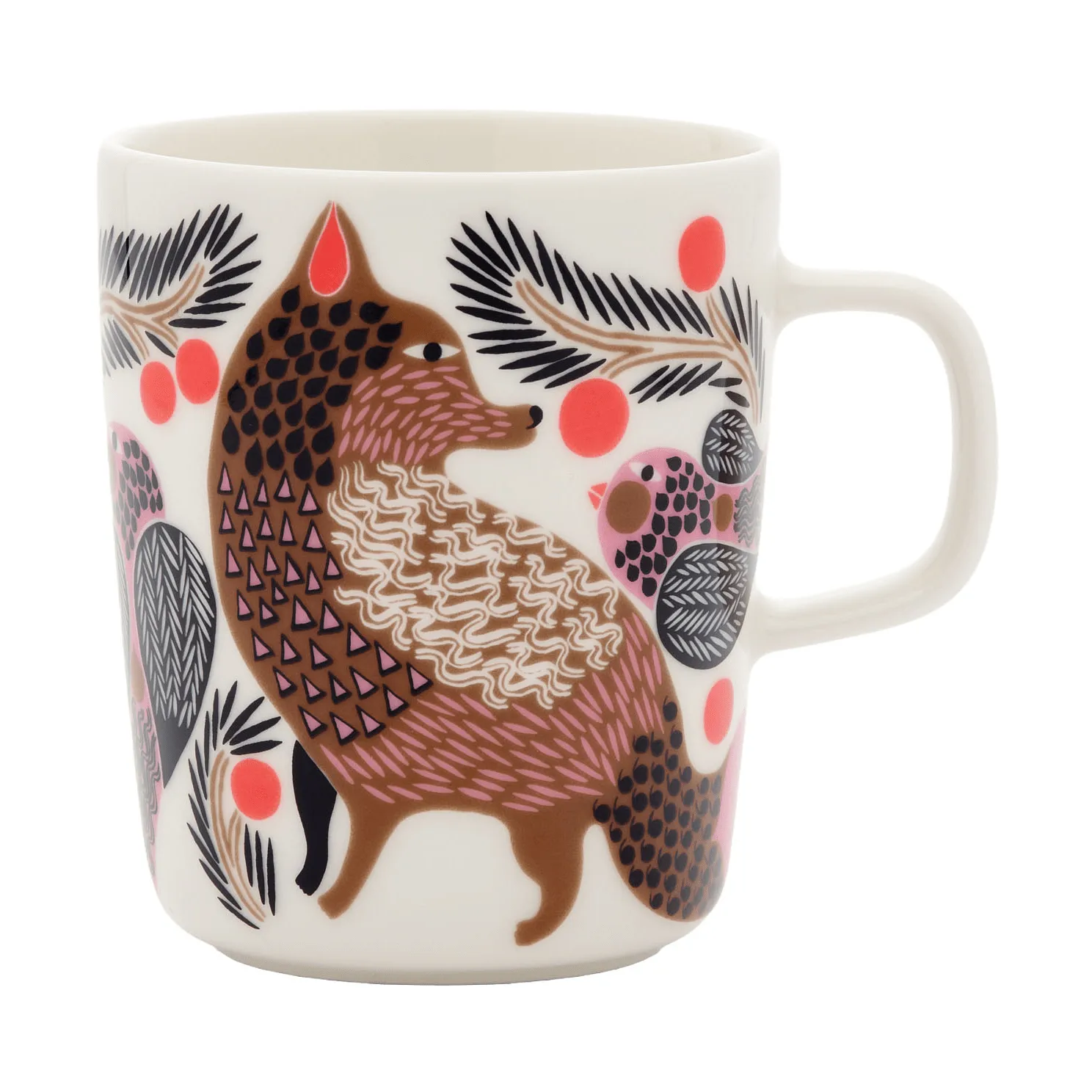 Oiva Ketunmarja mok 25 cl, White-brons-roze-petrol Marimekko