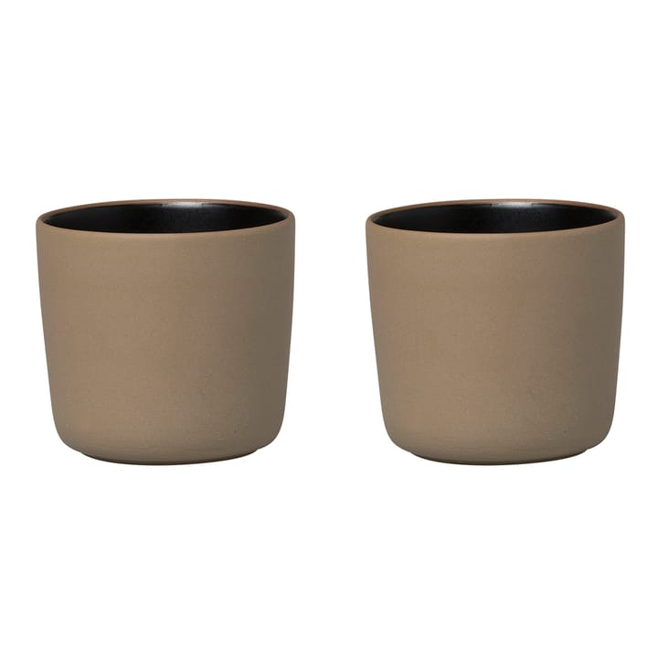 Oiva koffiemok zonder oor 20 cl 2-pack - Bruin-zwart - Marimekko