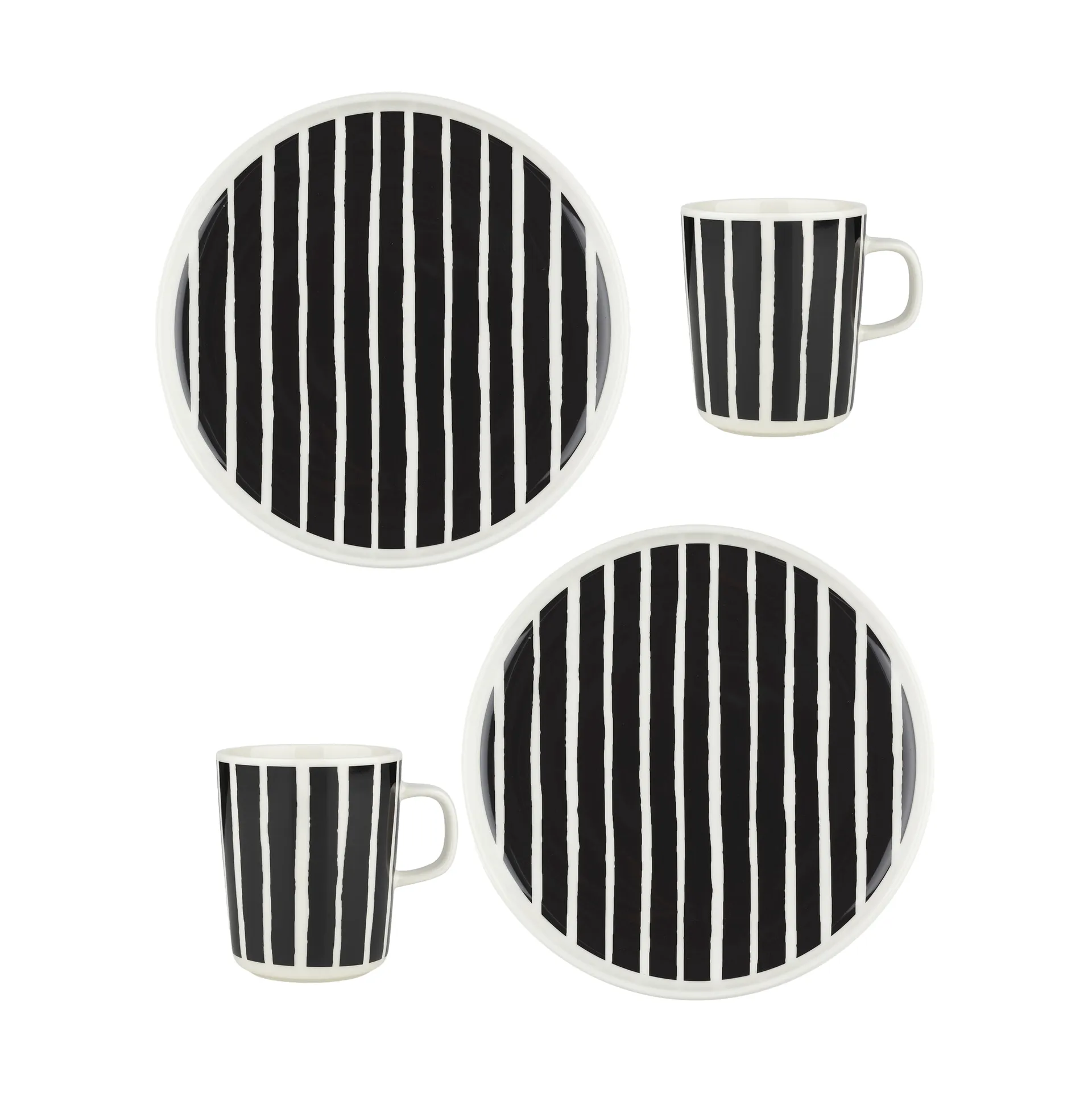 Oiva Piccolo ontbijtset 4-delig, White-black Marimekko