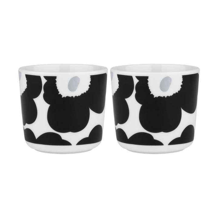 Oiva Unikko koffiekop zonder oor 20 cl 2-pack, White-coal-silver Marimekko