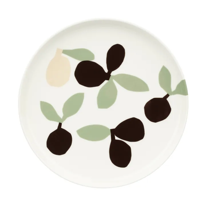Omppo bordje - Wit, salie, zwart, bruin, linnen, 20 cm - Marimekko