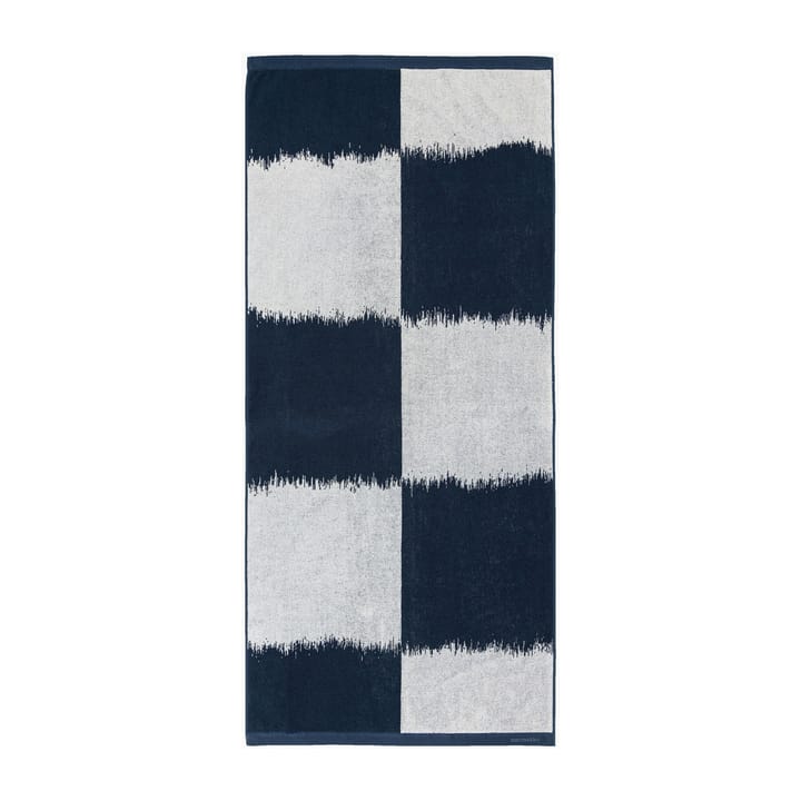 Ostjakki handdoek dark blue-off white - 70x150 cm - Marimekko
