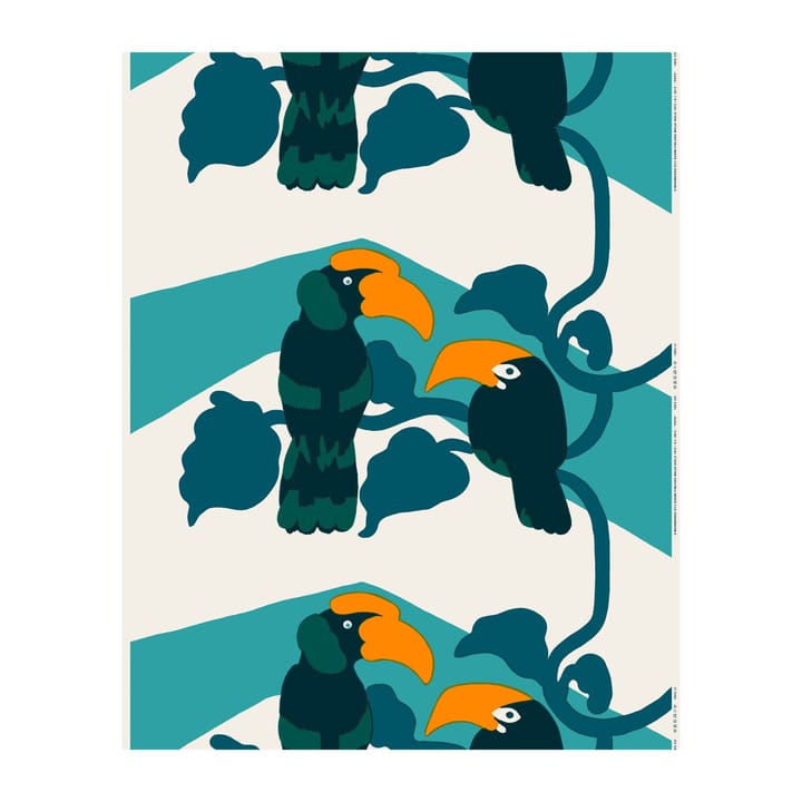 Pepe tafelzeil - Off white-turquoise-oranje - Marimekko