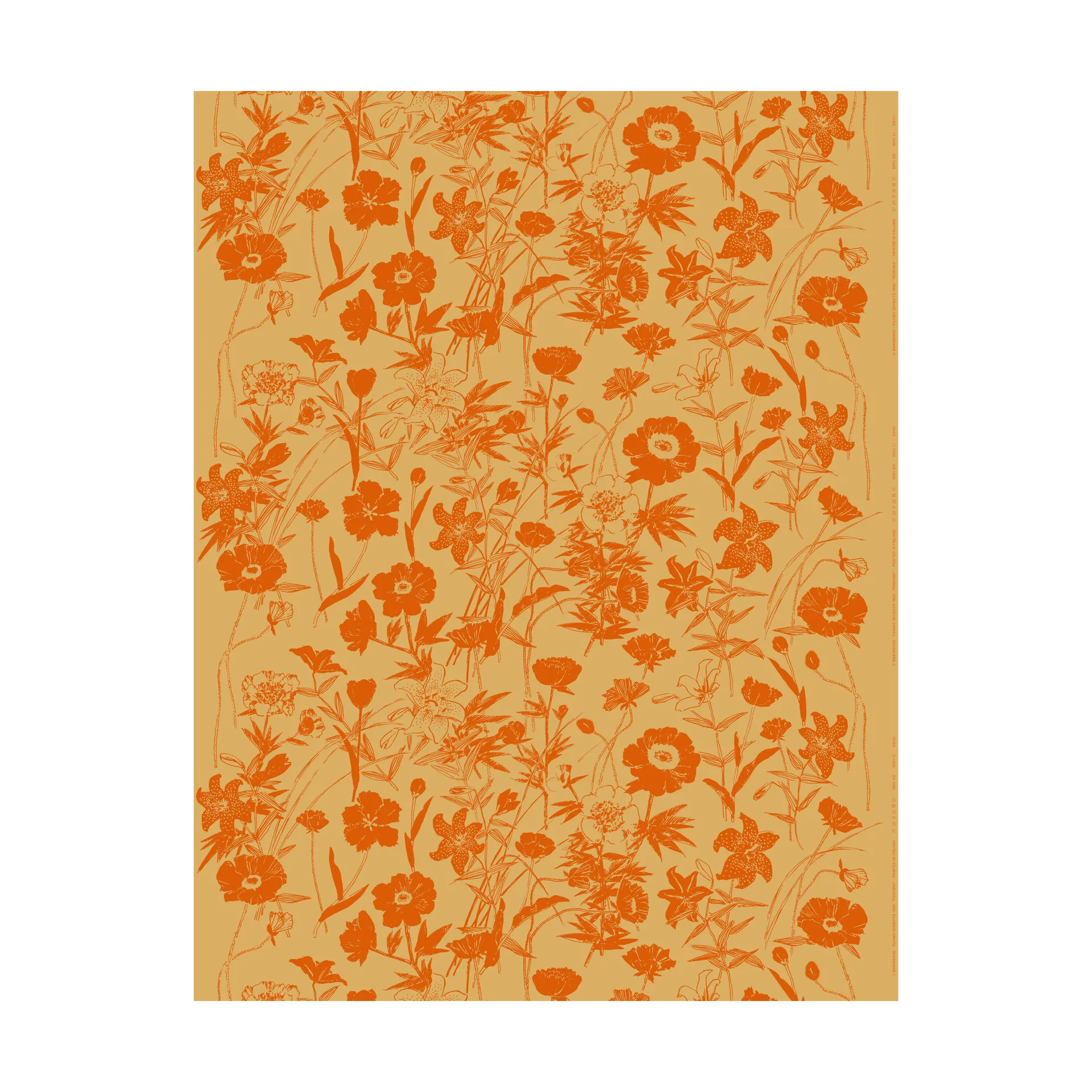 Perenna katoenen stof, Caramel-burnt orange Marimekko