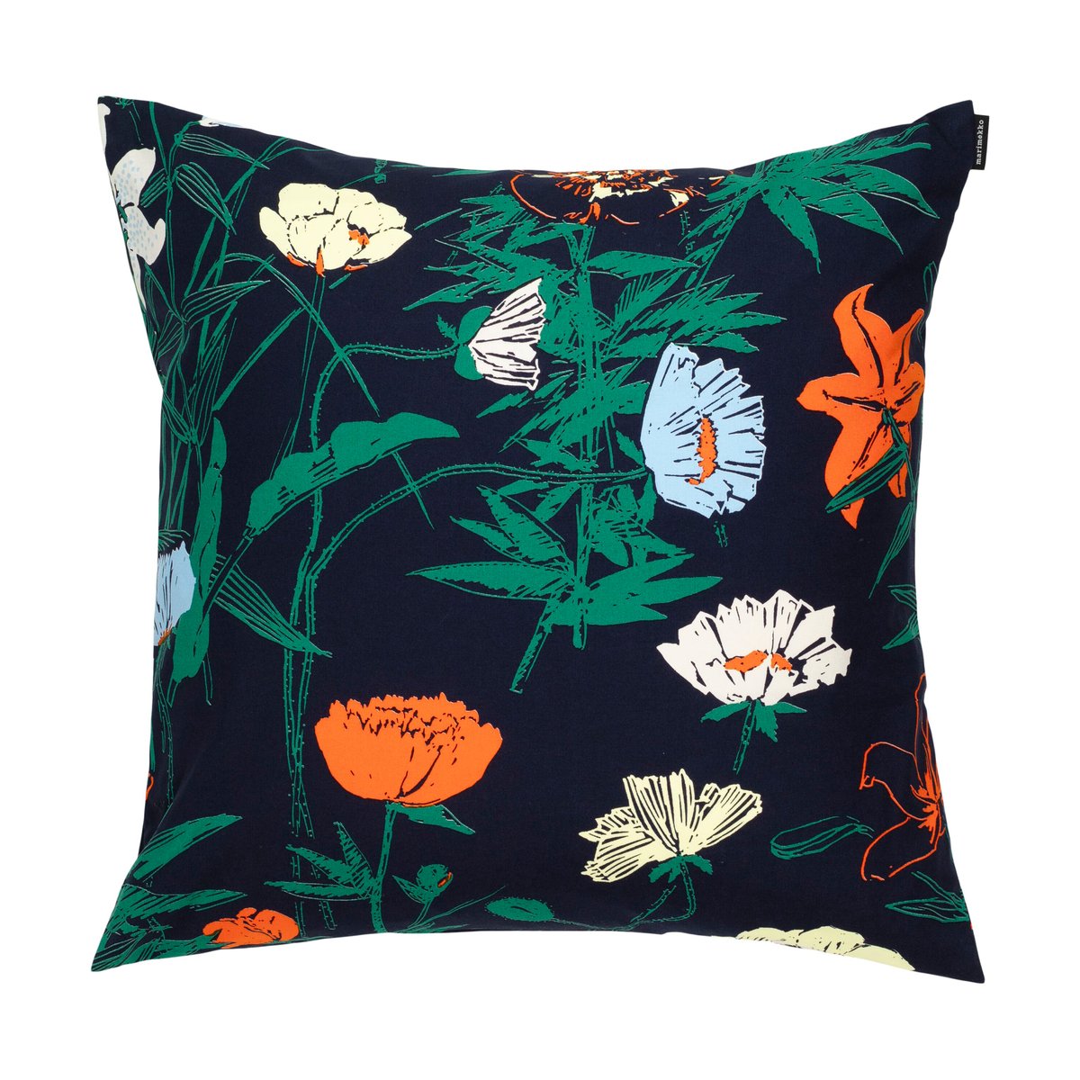 Marimekko Perenna kussenhoes 50x50 cm Dark blue-green-lemon-orange