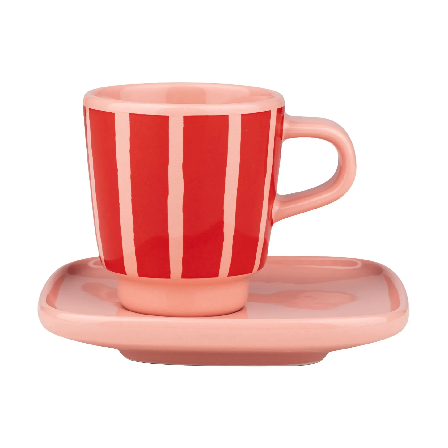 Piccolo espresso kopje met schotel, Salmon red-orange red, 5 cl Marimekko