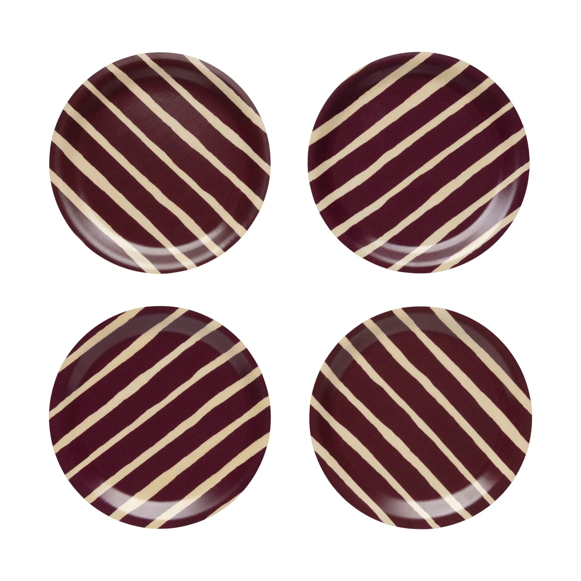 Piccolo glasonderzetter Ø9 cm 4-pack, Bordeaux Marimekko