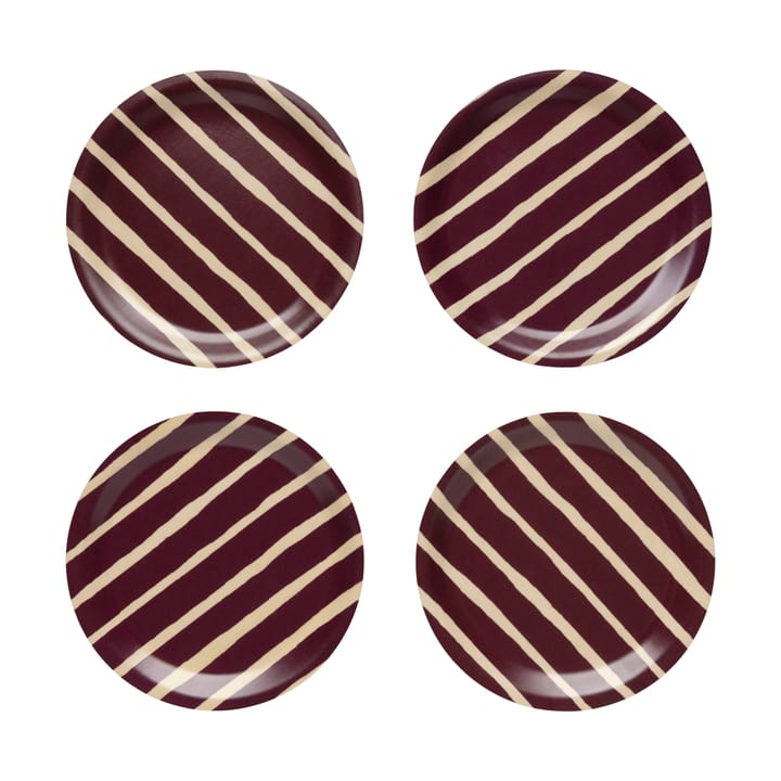 Piccolo glasonderzetter Ø9 cm 4-pack - Bordeaux - Marimekko
