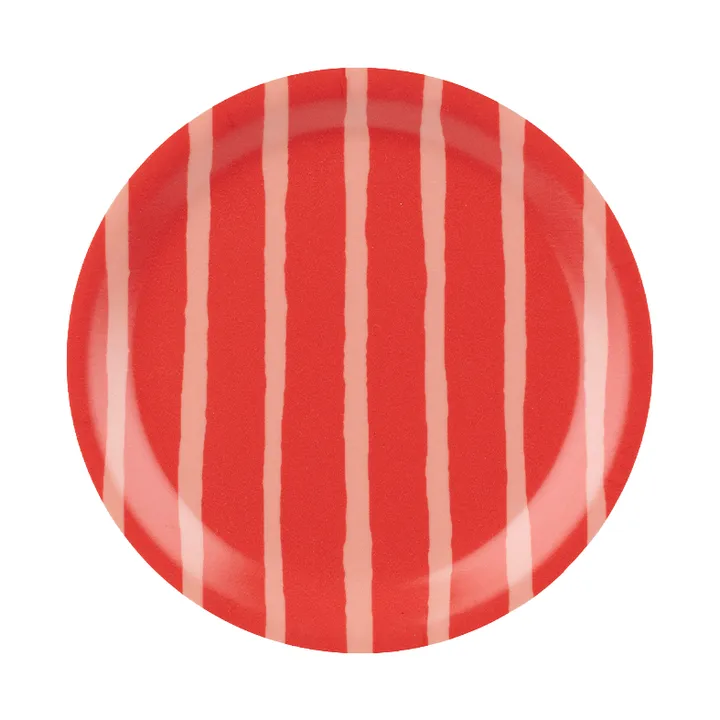 Piccolo glazen onderzetter - Salmon red-orange red, Ø11 cm - Marimekko