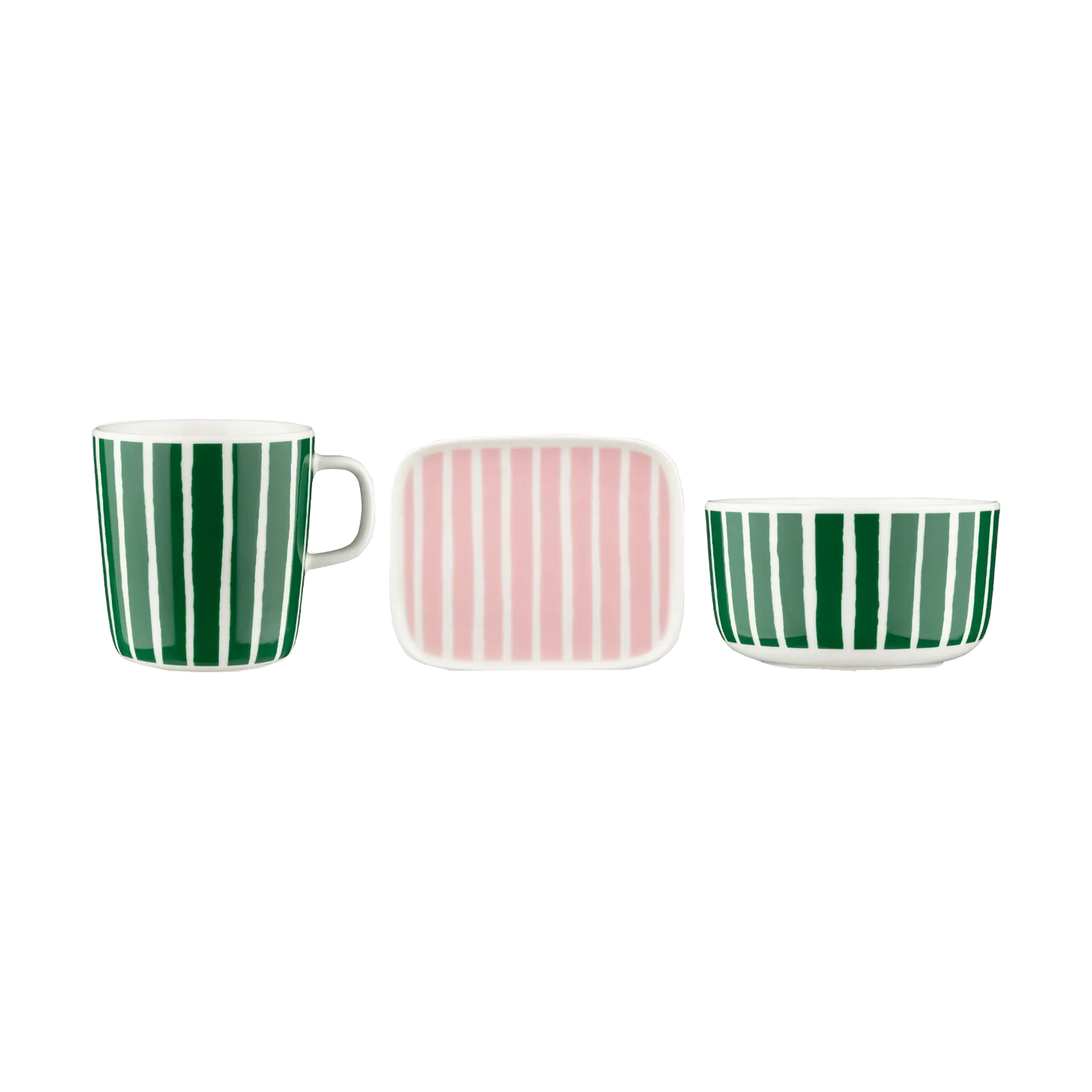 Piccolo ontbijtset 3-delig, Groen-roze Marimekko
