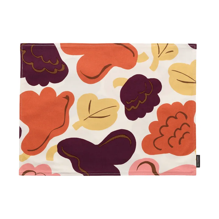 Pieni Kukasta Kukkaan Acryl placemat - Off white-pruim-roze-terracotta - Marimekko