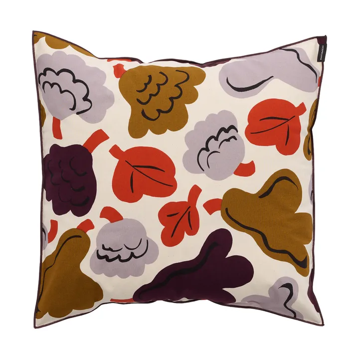 Pieni Kukasta Kukkaan kussenhoes - Hay-plum-bronze-terracotta, 50x50 cm - Marimekko