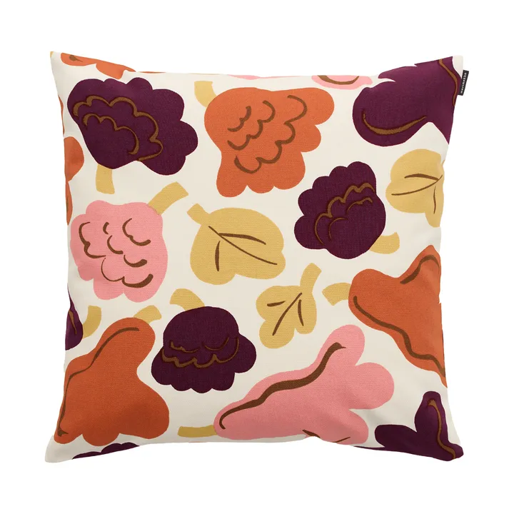 Pieni Kukasta Kukkaan kussenhoes - Off white-plum-pink-terracotta, 50x50 cm - Marimekko