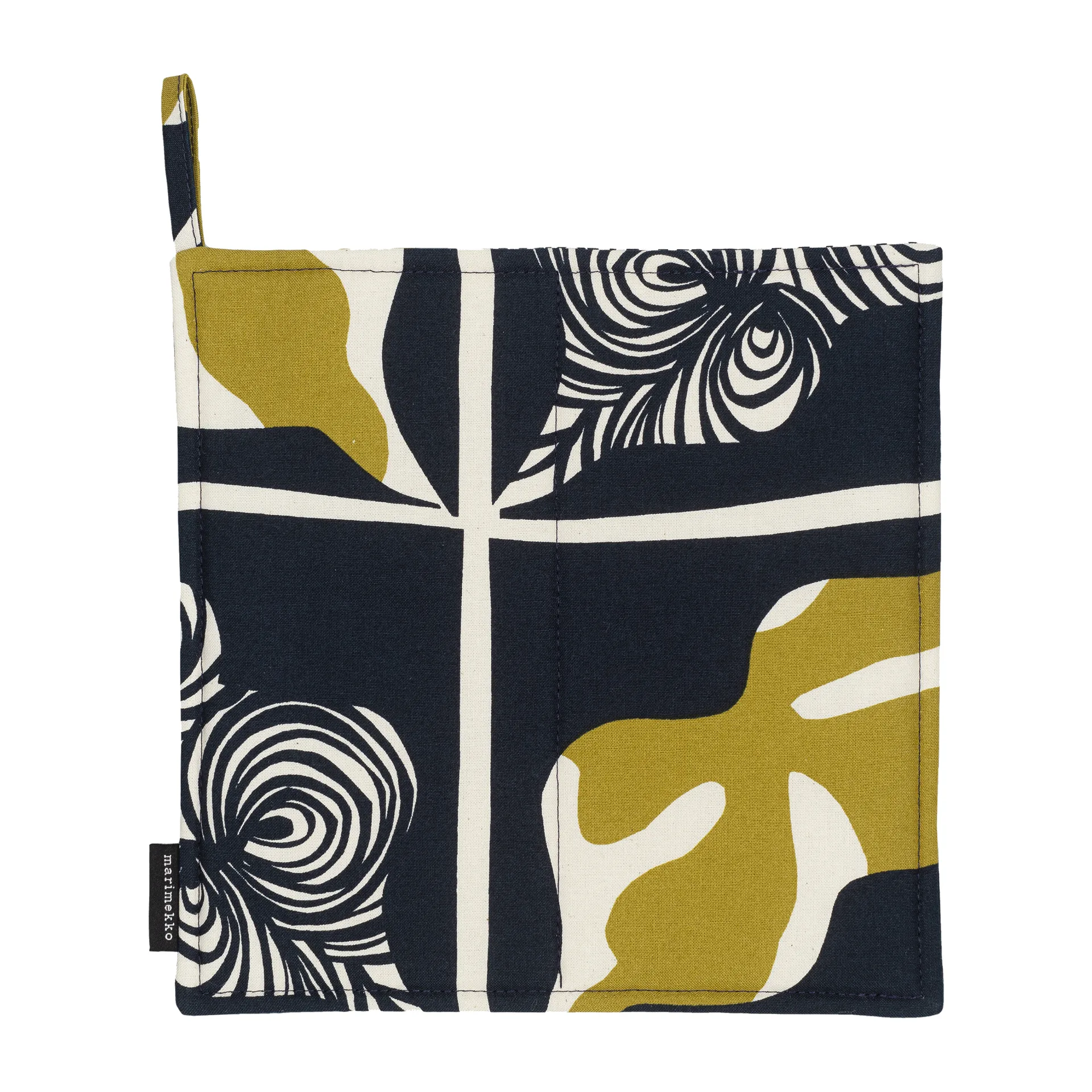 Pieni Rukinlapa pannenlap, donkerblauw-groen-wit Marimekko