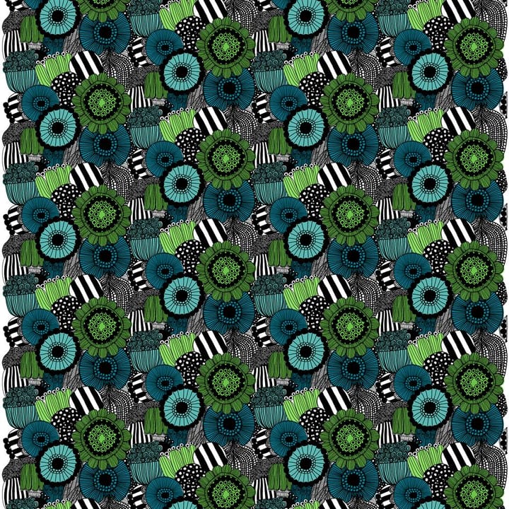 Pieni Siirtolapuutarha stof - blauw-groen (Finland 100 jaar) - Marimekko