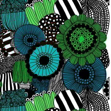 Pieni Siirtolapuutarha stof - blauw-groen (Finland 100 jaar) - Marimekko