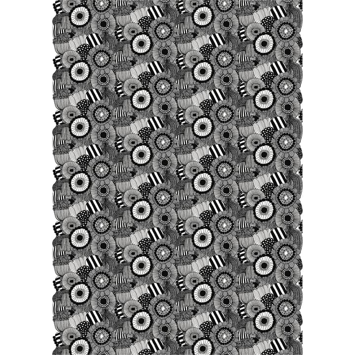 Pieni Siirtolapuutarha stof, Wit-zwart Marimekko