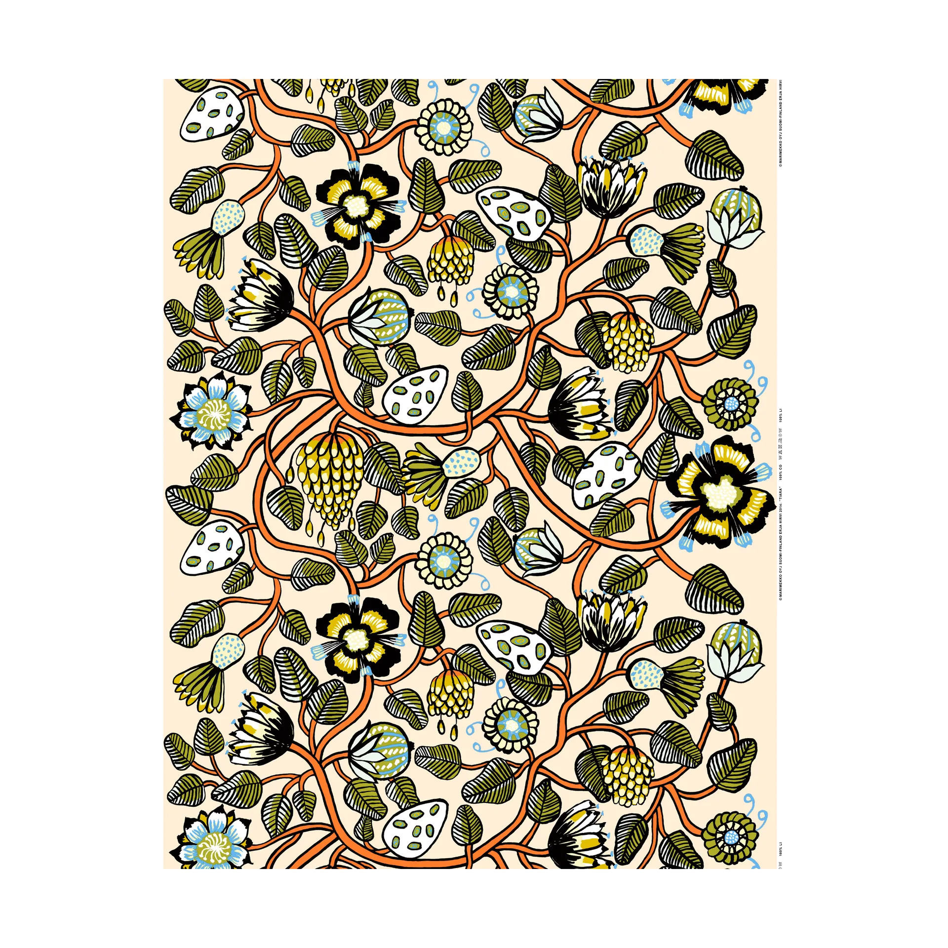 Pieni Tiara gewaxte stof, Beige Marimekko