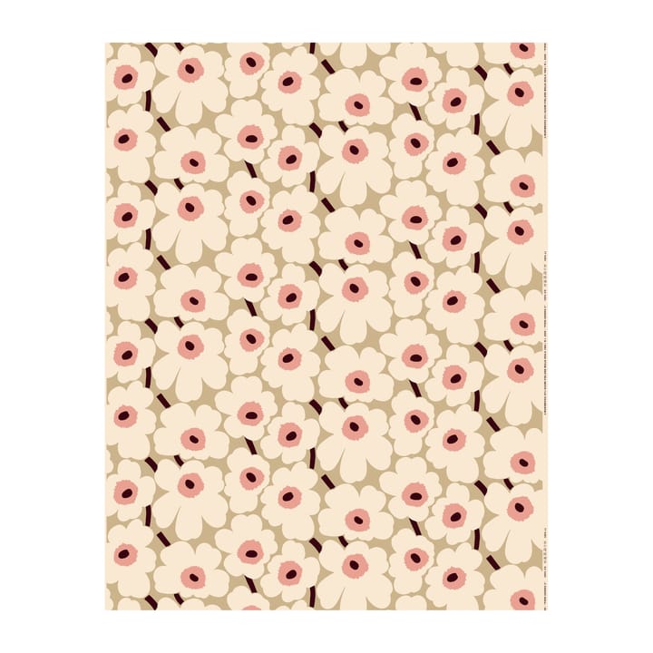 Pieni Unikko gewaxte stof - beige-cotton-roze - Marimekko