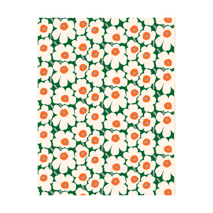 Pieni Unikko gewaxte stof - Green-cotton-orange - Marimekko