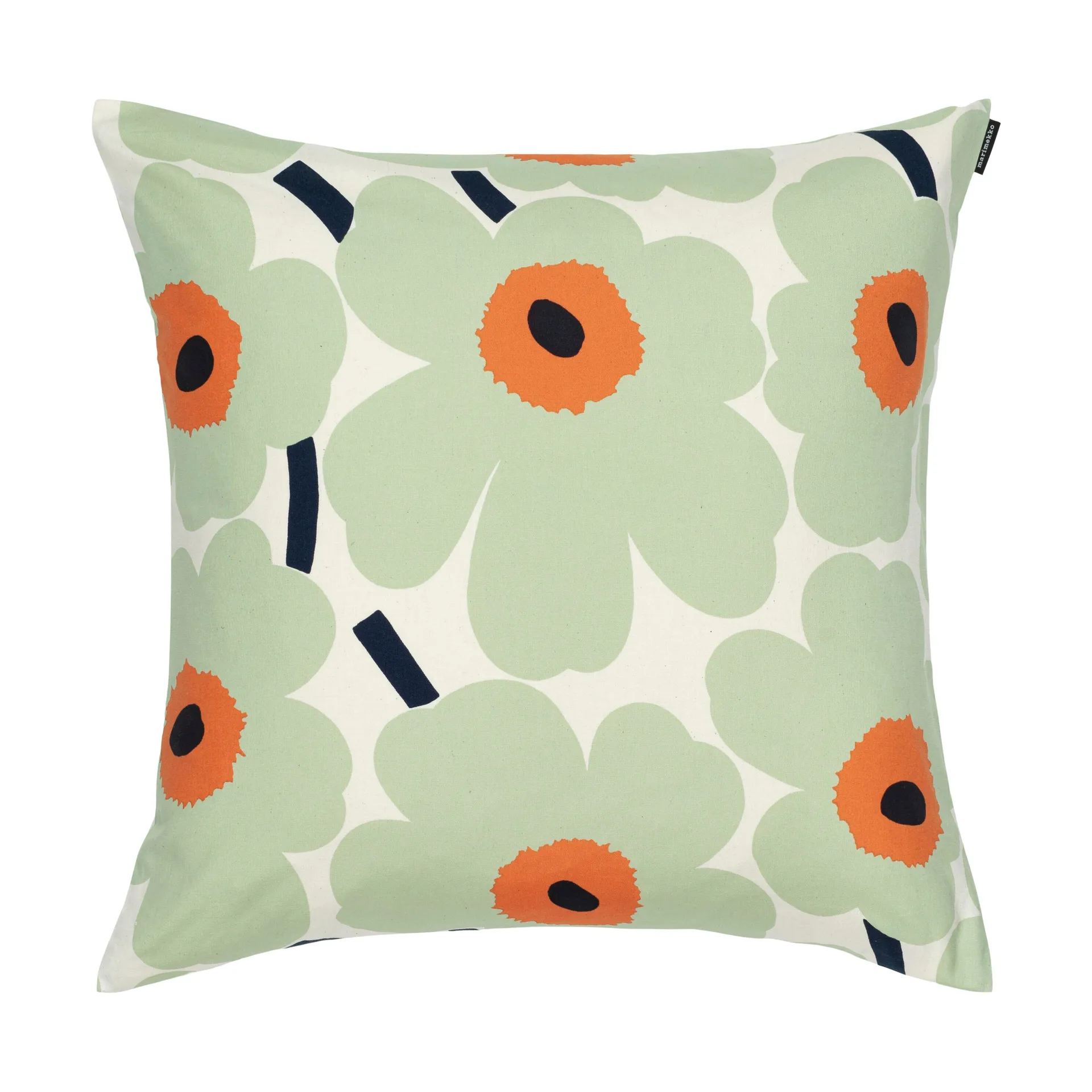Pieni Unikko kussenhoes 50x50 cm, Cotton-sage-warm orange Marimekko