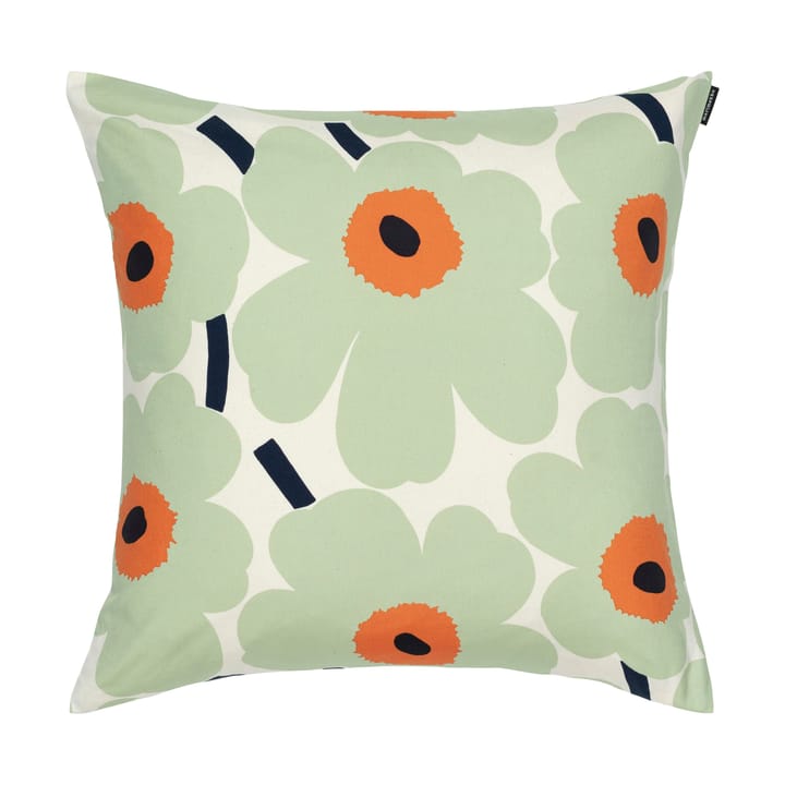 Pieni Unikko kussenhoes 50x50 cm, Cotton-sage-warm orange Marimekko