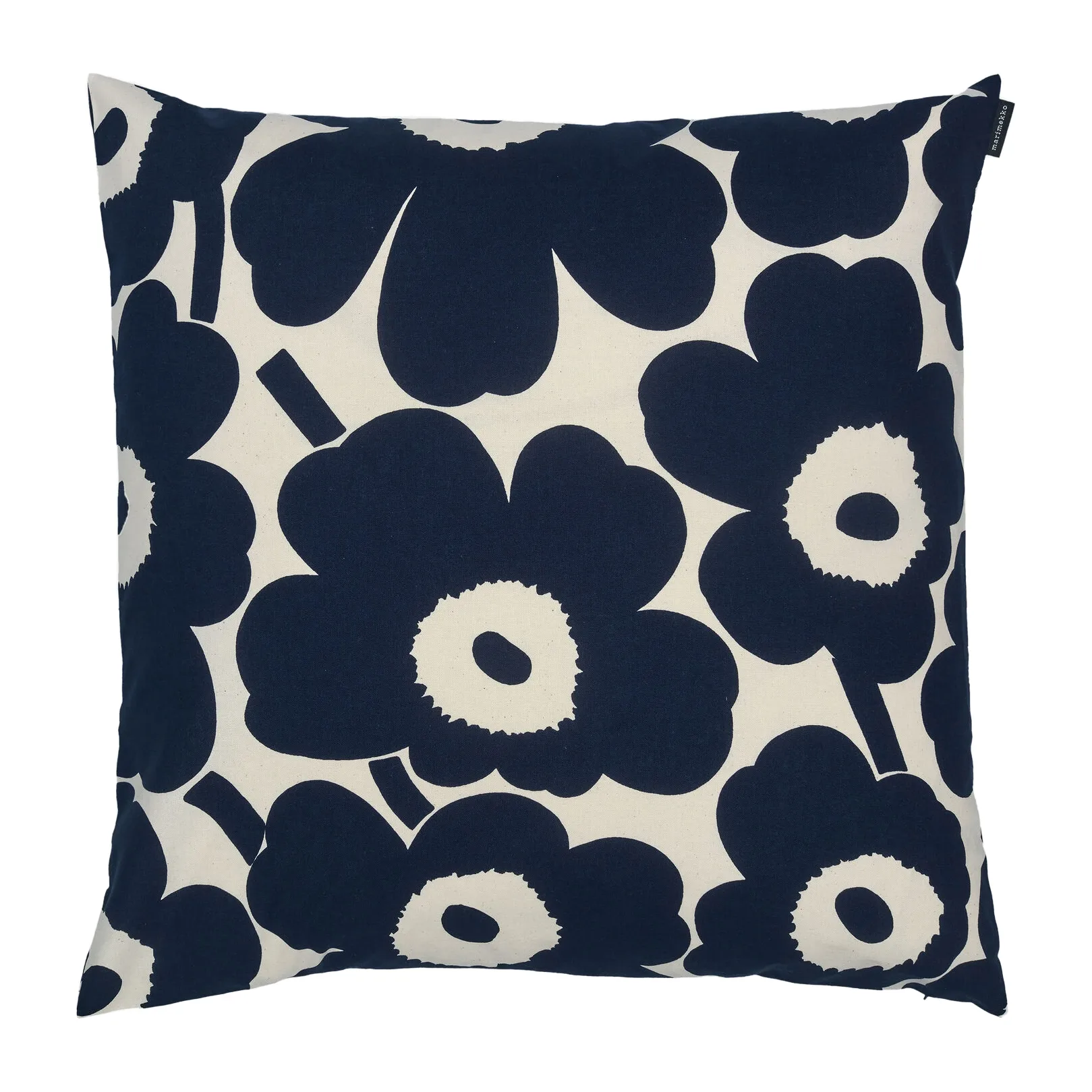 Pieni Unikko kussenhoes 50x50 cm, Donkerblauw-cotton Marimekko