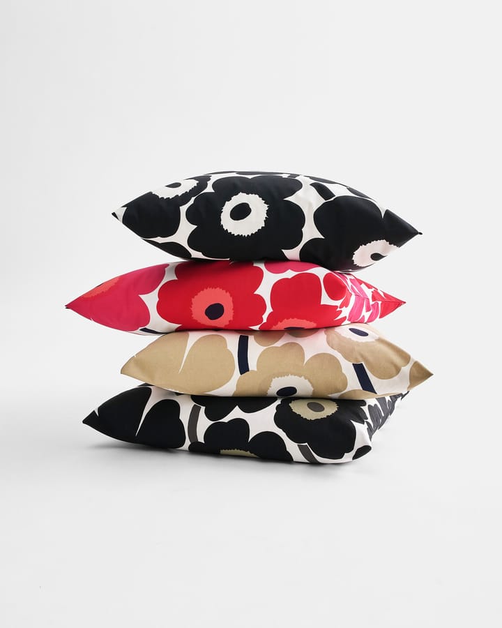 Pieni Unikko kussenhoes 50x50 cm, rood-marineblauw Marimekko