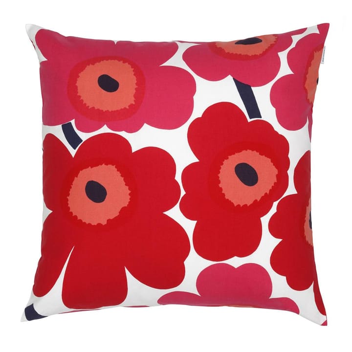 Pieni Unikko kussenhoes 50x50 cm - rood-marineblauw - Marimekko