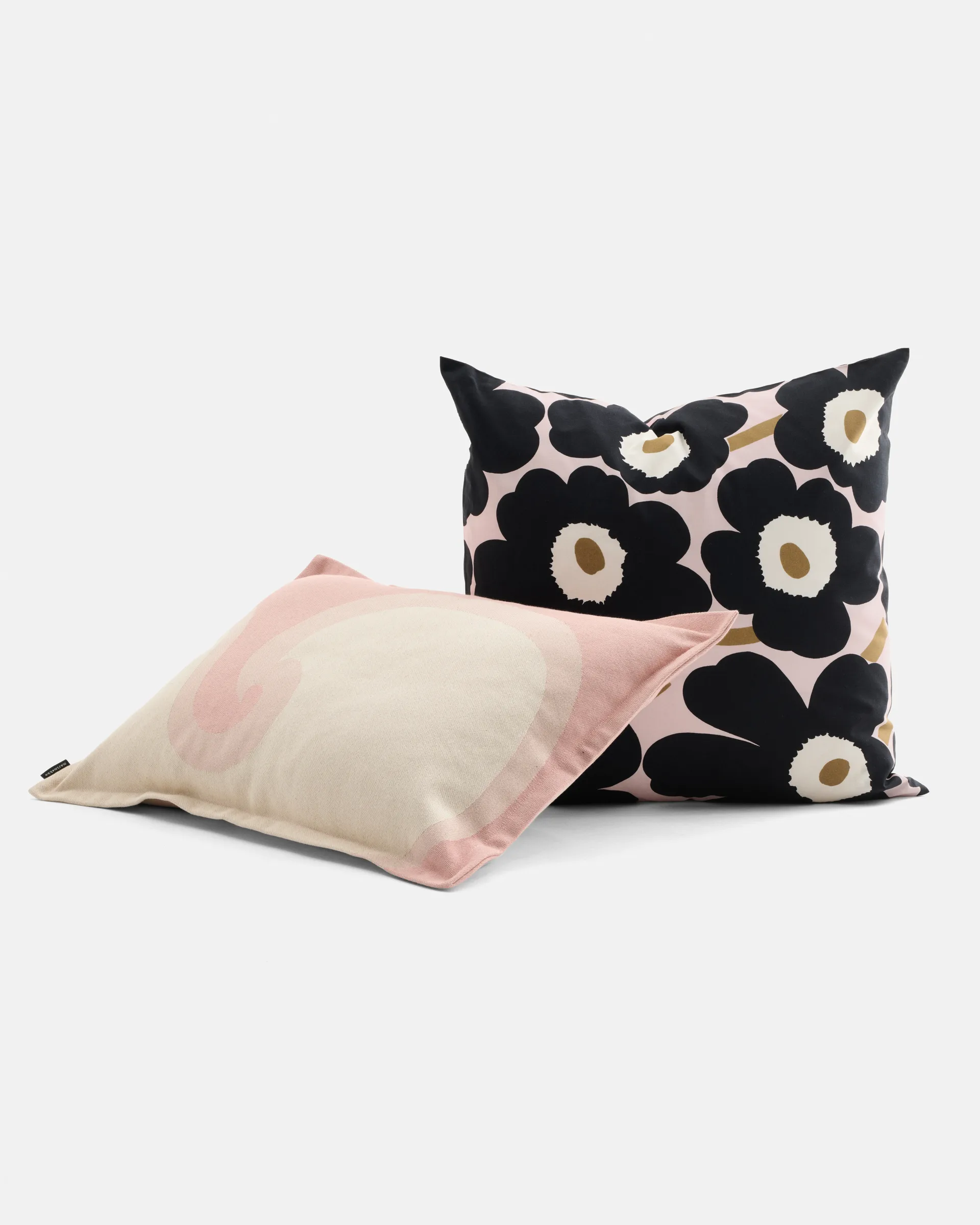 Pieni Unikko kussensloop 50x50 cm, Pink-charcoal-light brown Marimekko