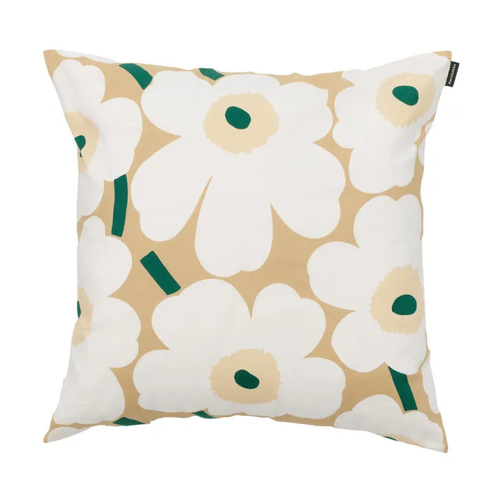 Pieni Unikko kussensloop 50x50 cm - Sand-white-hay-emerald - Marimekko