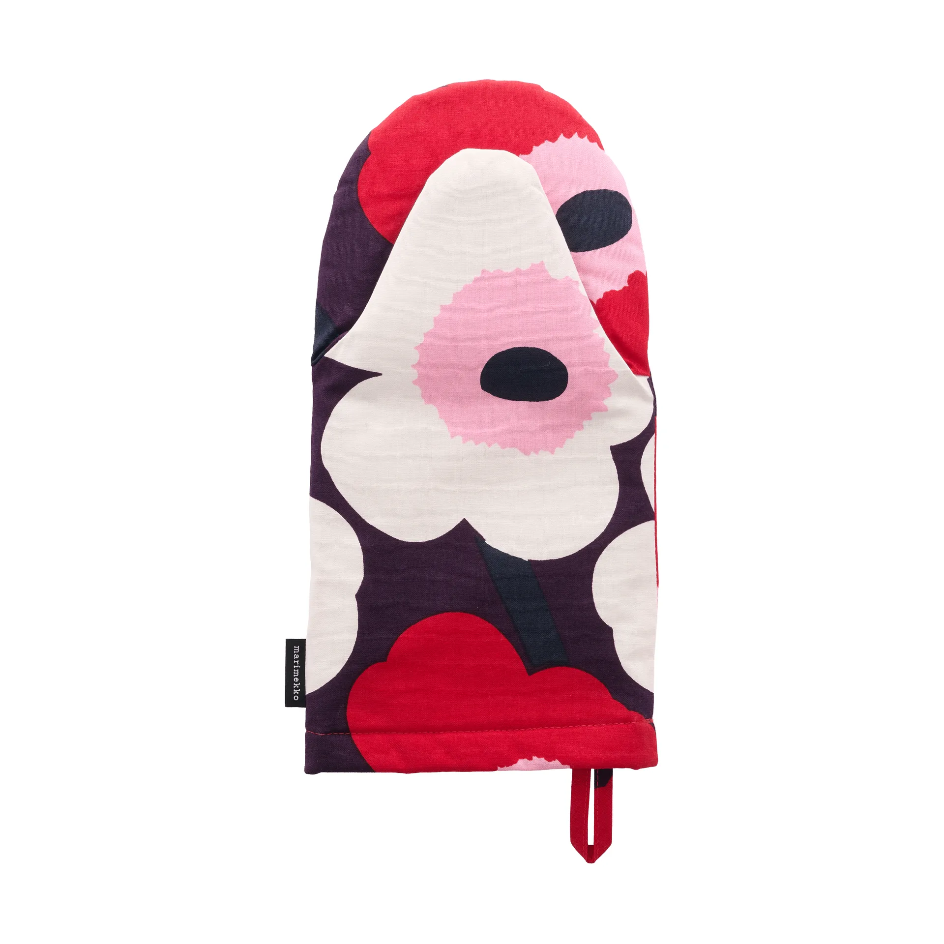 Pieni Unikko ovenwant, Plum-cranberry-off white-rose Marimekko