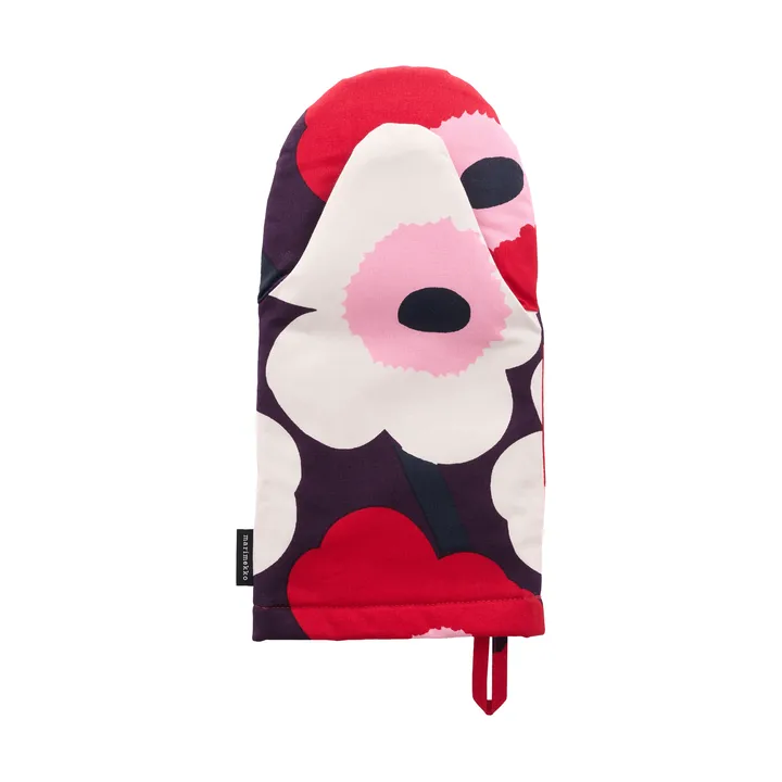 Pieni Unikko ovenwant - Plum-cranberry-off white-rose - Marimekko