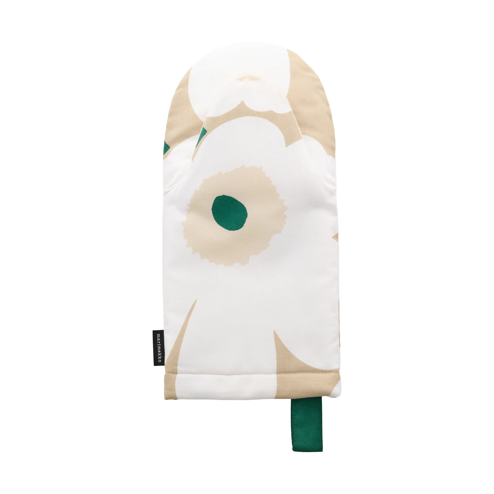 Pieni Unikko ovenwant, Sand-white-hay-emerald Marimekko