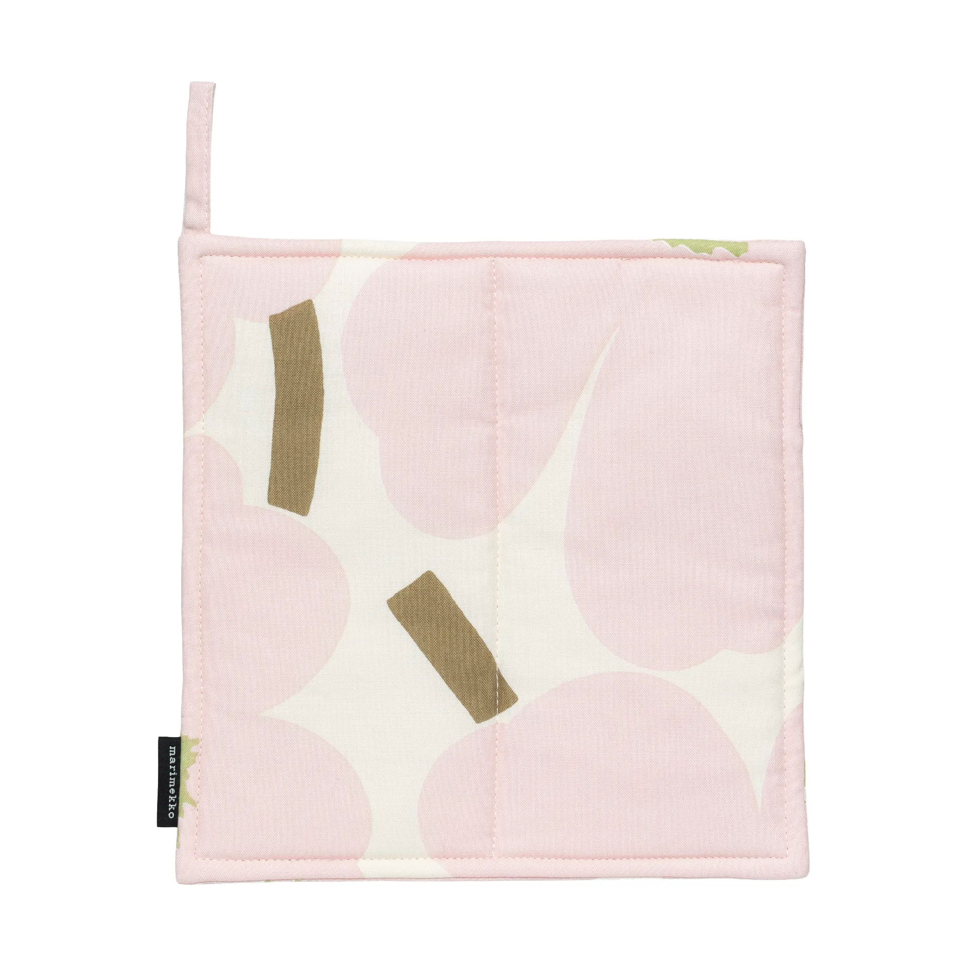 Pieni Unikko pannenlap 21,5x21,5 cm, Off white-pink-pear-sand Marimekko