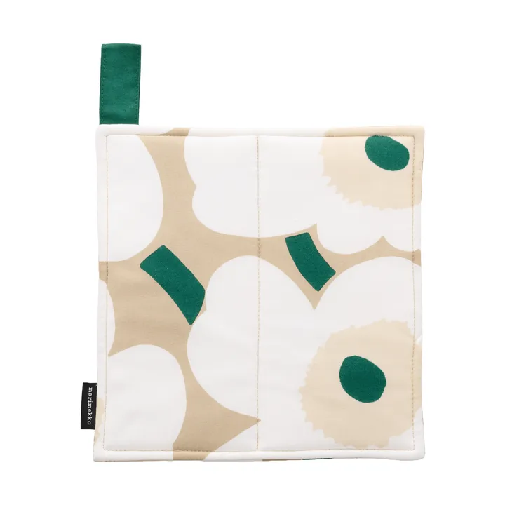 Pieni Unikko pannenlap 21,5x21,5 cm - Sand-white-hay-emerald - Marimekko