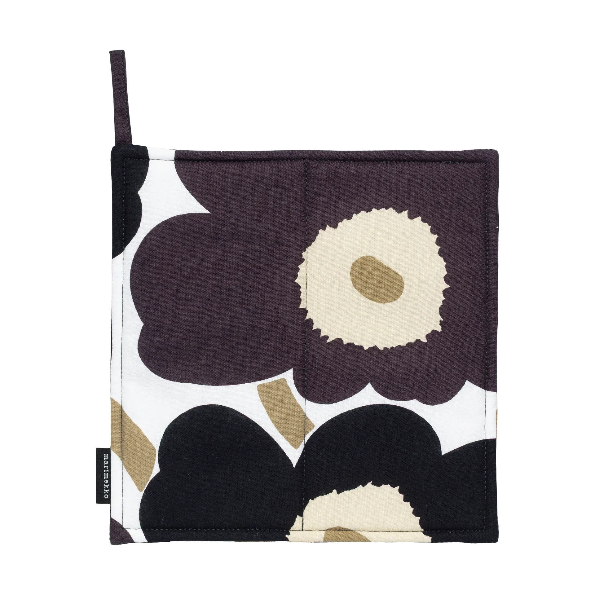 Pieni Unikko pannenlap 21,5x21,5 cm, White-dark grey-beige Marimekko
