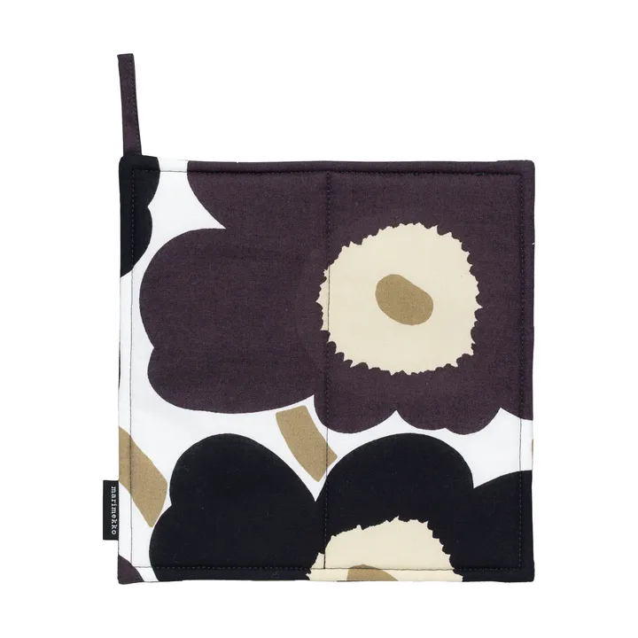 Pieni Unikko pannenlap 21,5x21,5 cm - White-dark grey-beige - Marimekko