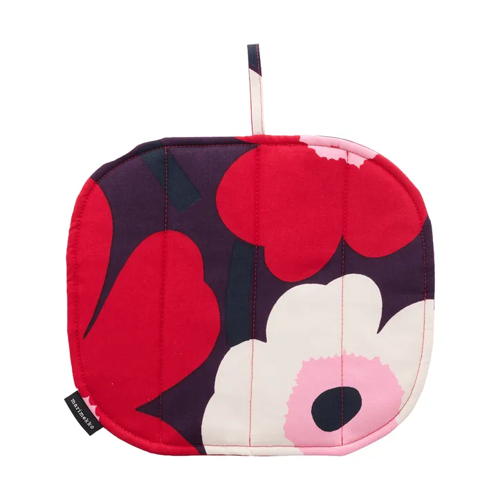 Pieni Unikko pannenlap 22x25 cm - Plum-cranberry-off white-rose - Marimekko