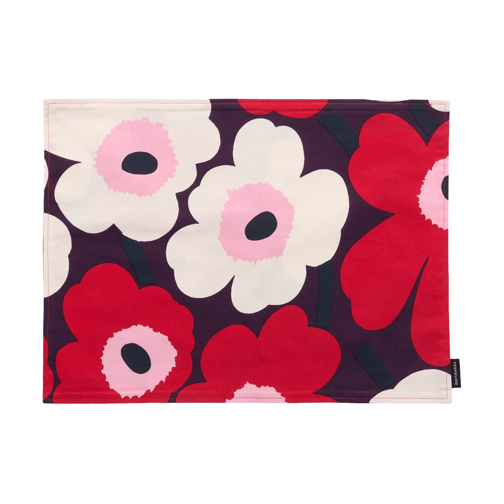 Pieni Unikko placemat acryl, Plum-cranberry-off white-rose Marimekko