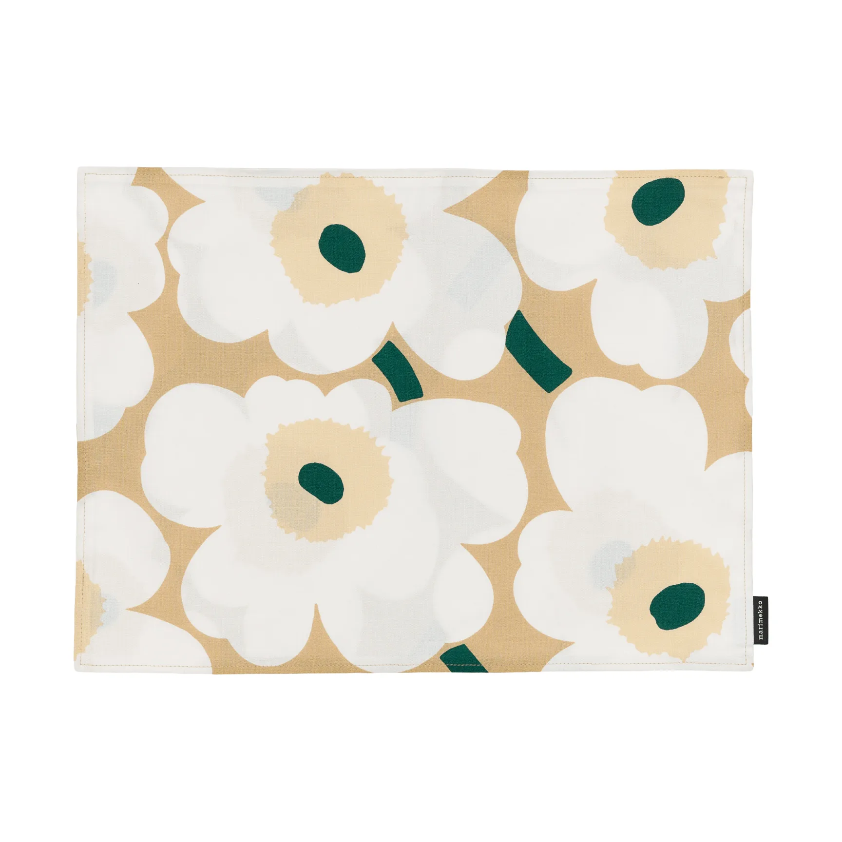 Pieni Unikko placemat acryl, Sand-white-hay-emerald Marimekko