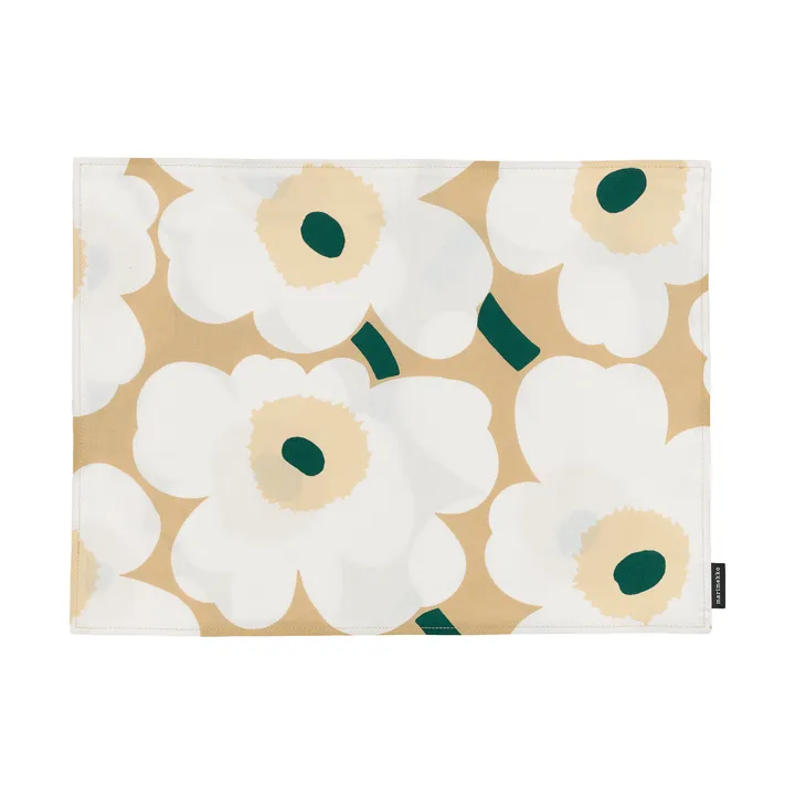 Pieni Unikko placemat acryl - Sand-white-hay-emerald - Marimekko