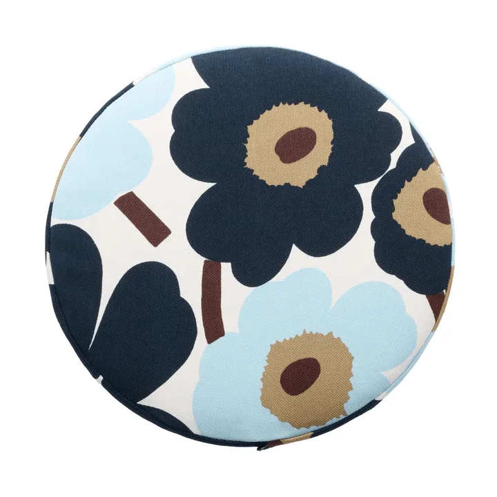 Pieni unikko ronde zitkussen - White-blueberry-cold blue-dark brown - Marimekko