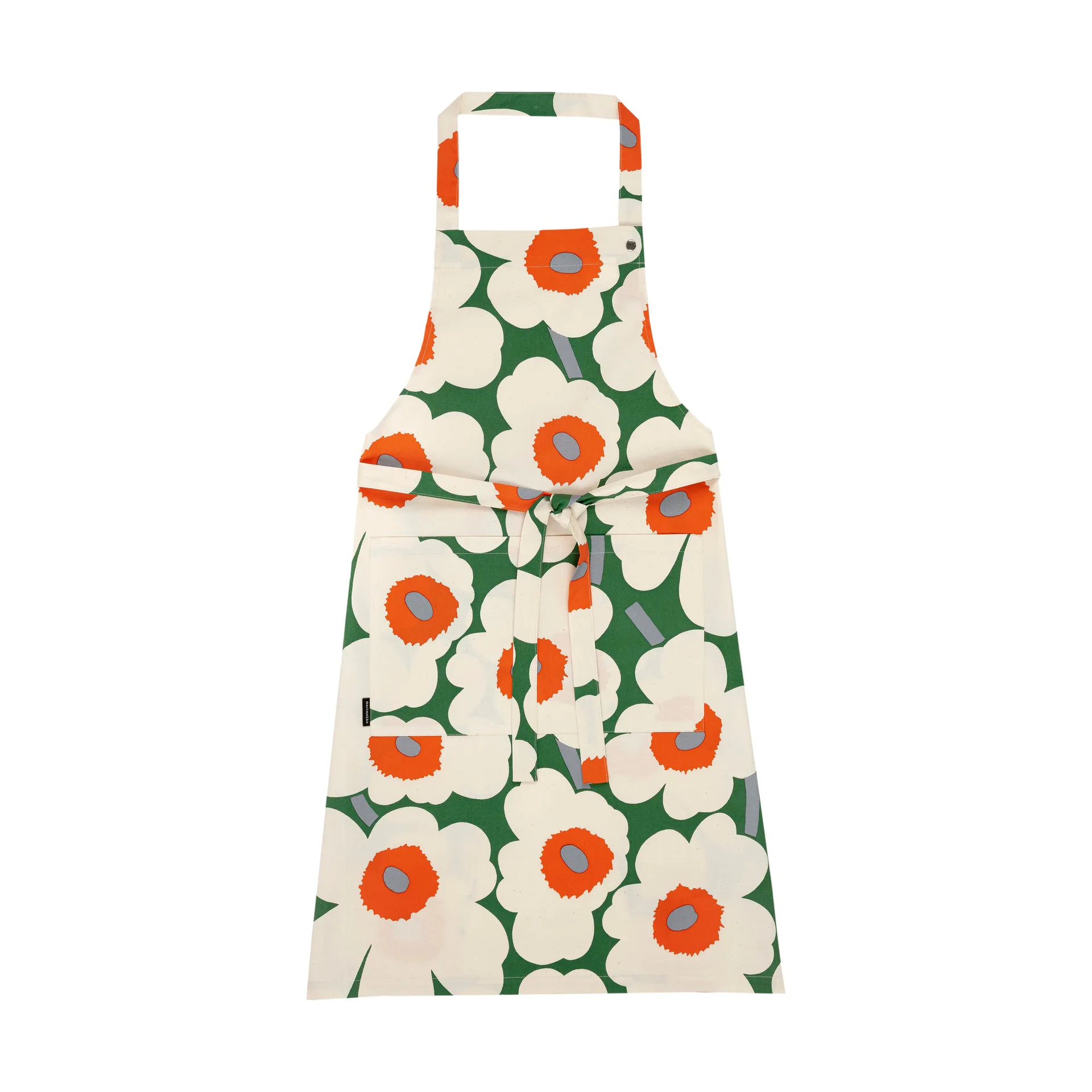 Pieni Unikko schort, Green-cotton-orange Marimekko