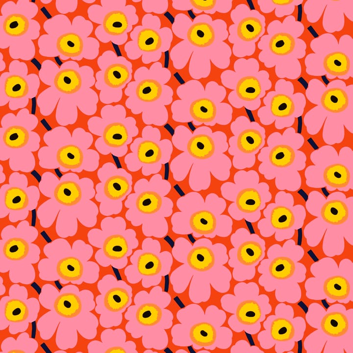 Pieni Unikko stof kartoen - rood-roze-geel - Marimekko