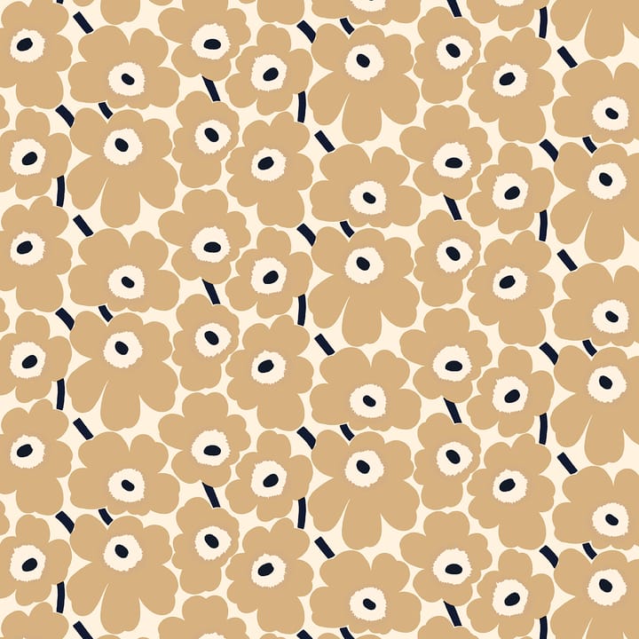 Pieni Unikko stof katoen, Natuurwit-beige-donkerblauw Marimekko