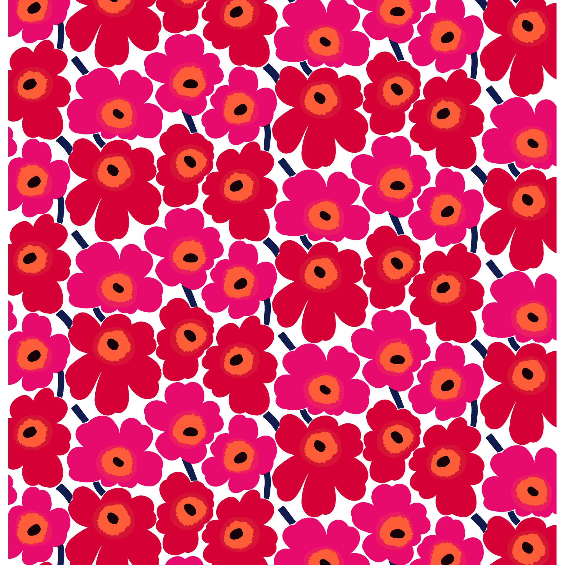 Pieni Unikko stof katoen, rood Marimekko