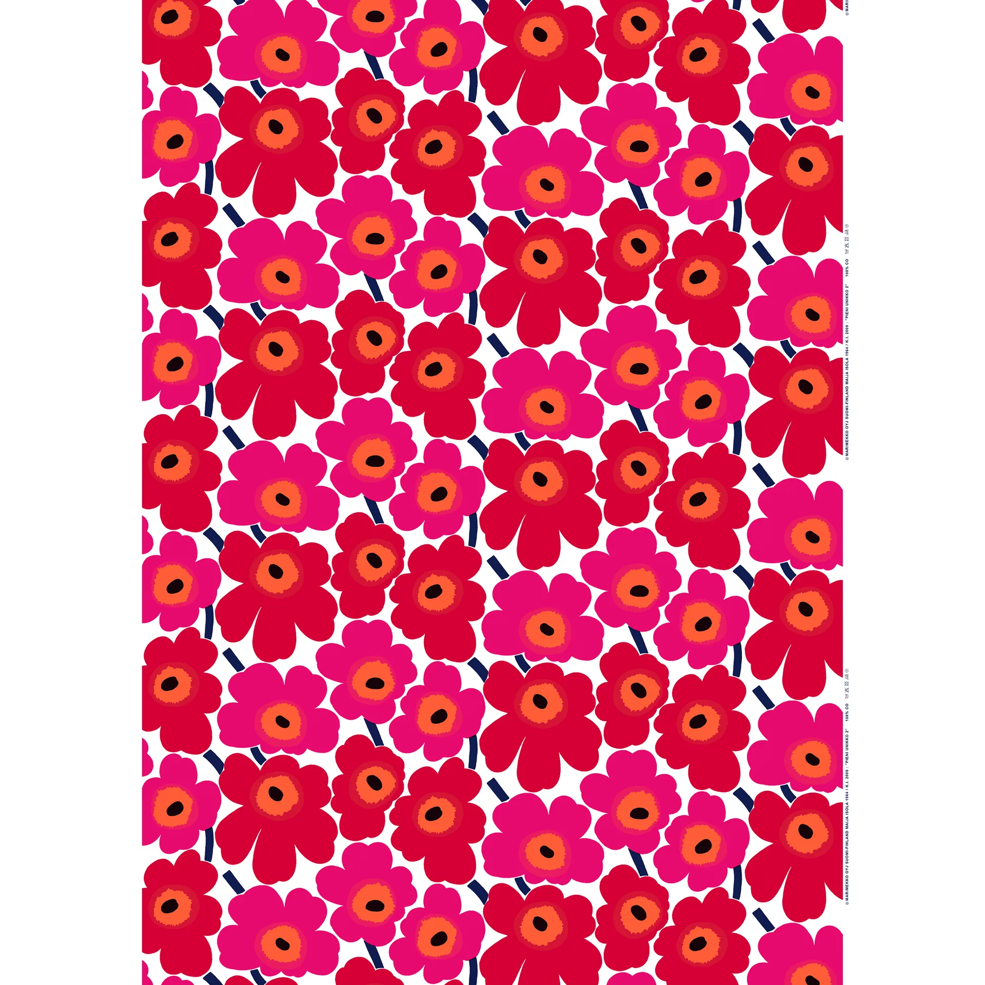 Pieni Unikko stof katoen, rood Marimekko