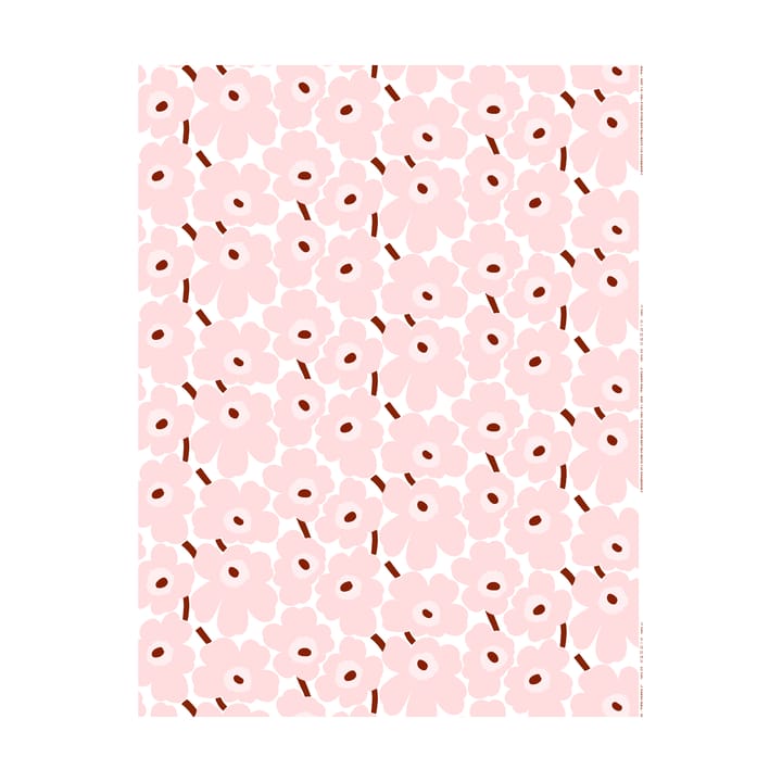 Pieni Unikko stof katoen - White-pink-chestnut - Marimekko