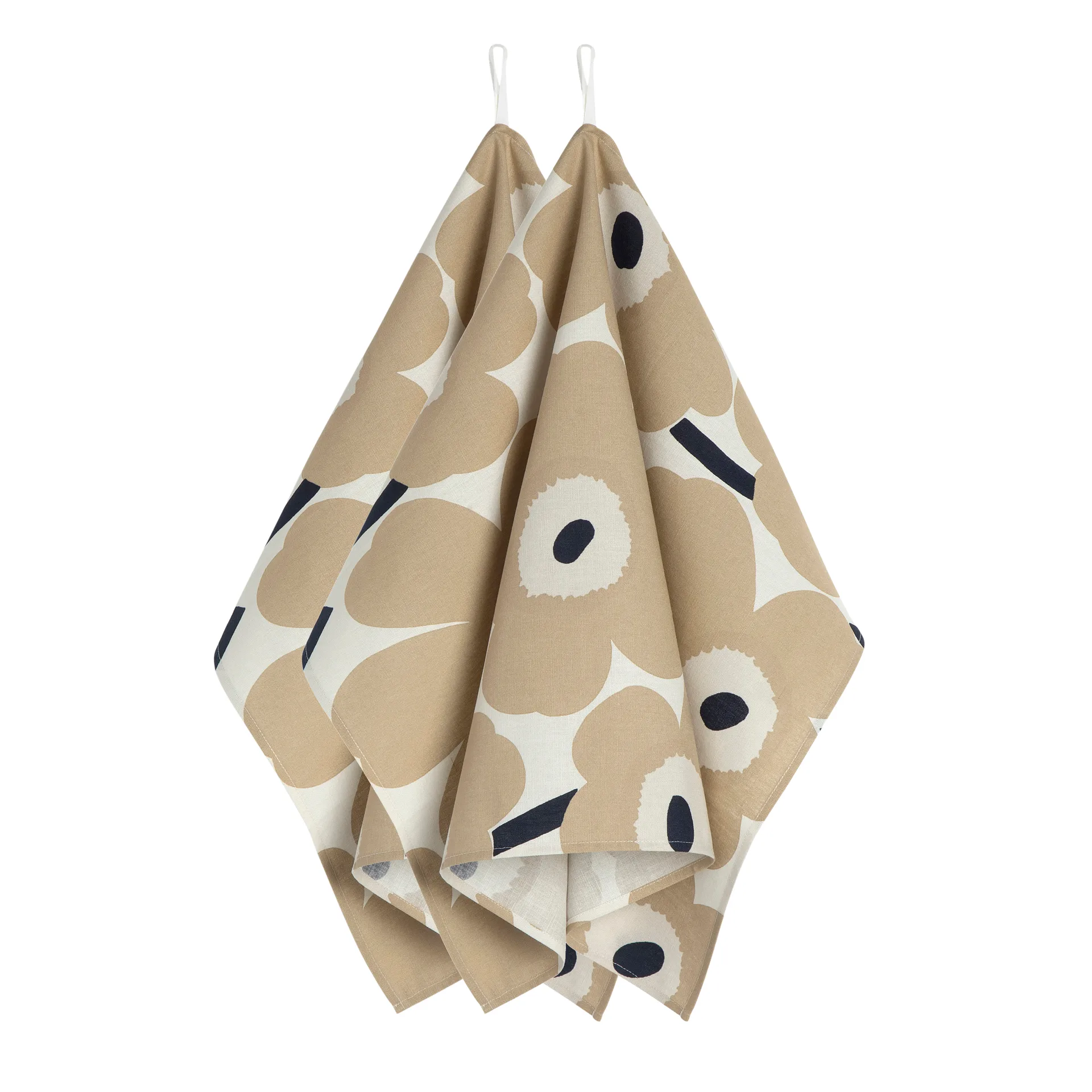 Pieni Unikko theedoek, Off white-beige-blauw Marimekko